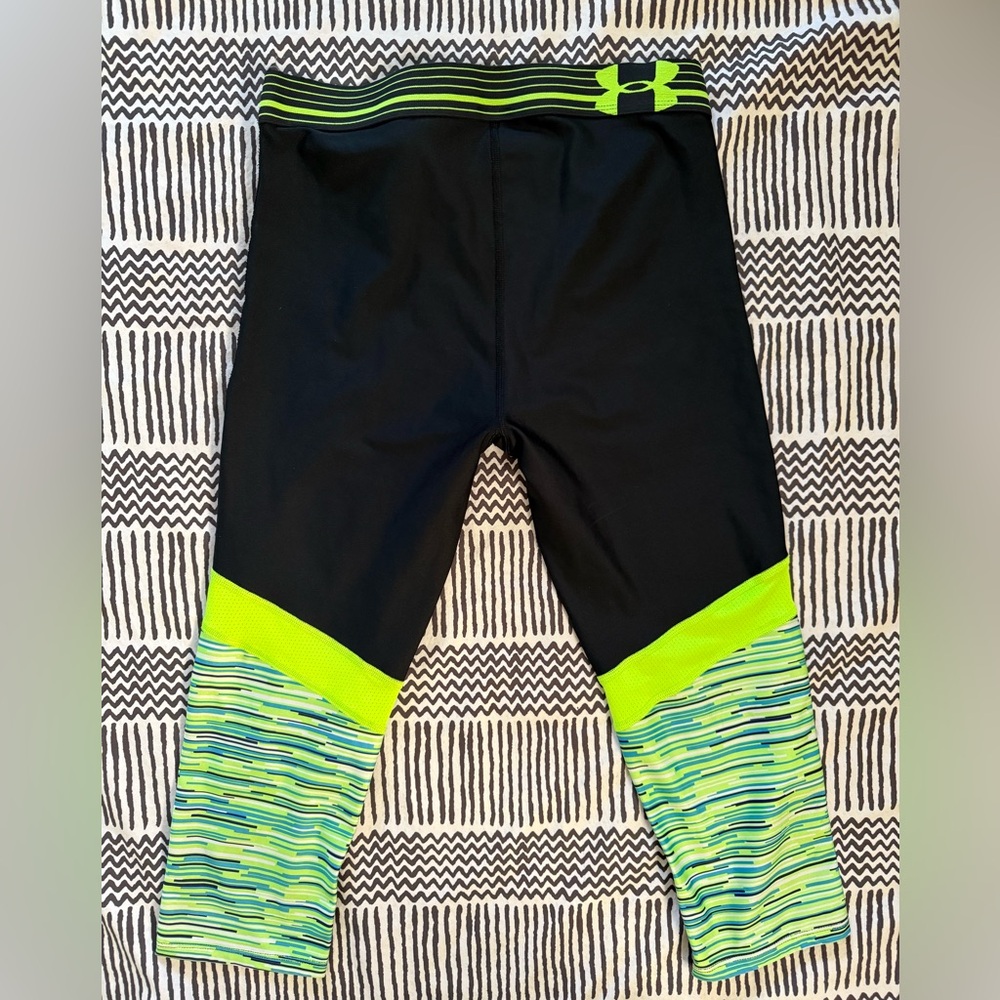 Under Armour Black and Neon Green Leggings